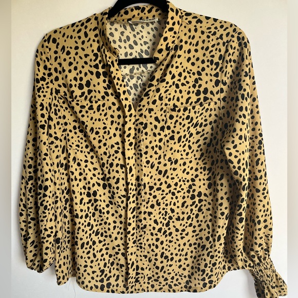 Patterned‎ Blouse, Work wear, Sz M - Picture 2 of 3